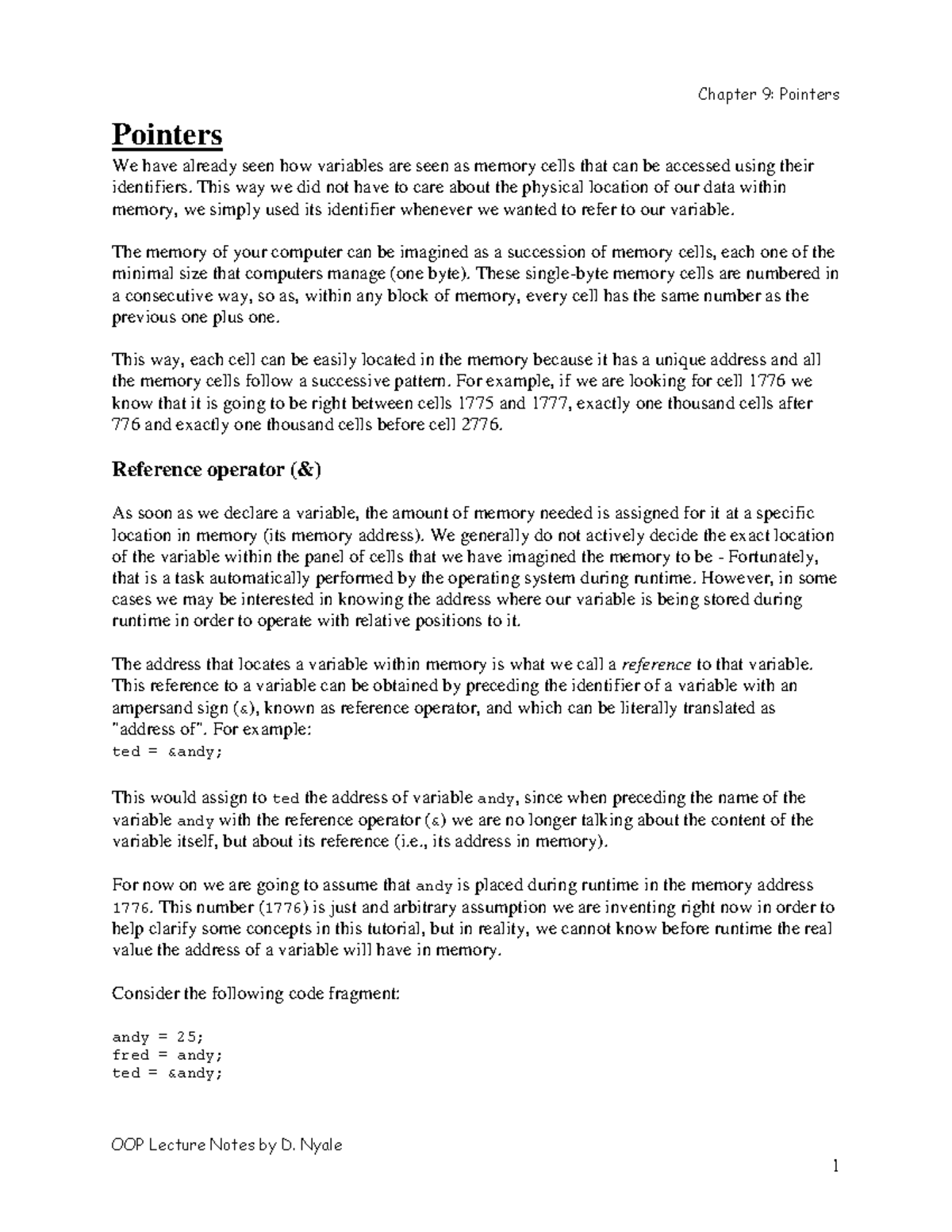 Chapter 9 Pointers - Reading notes - Web systems and technology - Studocu