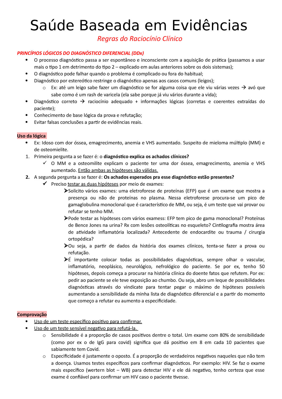 Saúde Baseada Em Evidências Regras Do Raciocínio Clínico Saúde