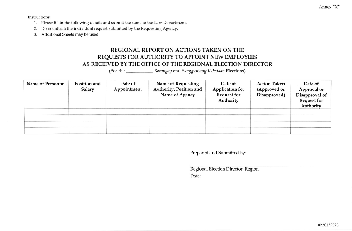 Com Res 10924 Annex X - Description - Annex "X" REGIONAL REPORT ON ...