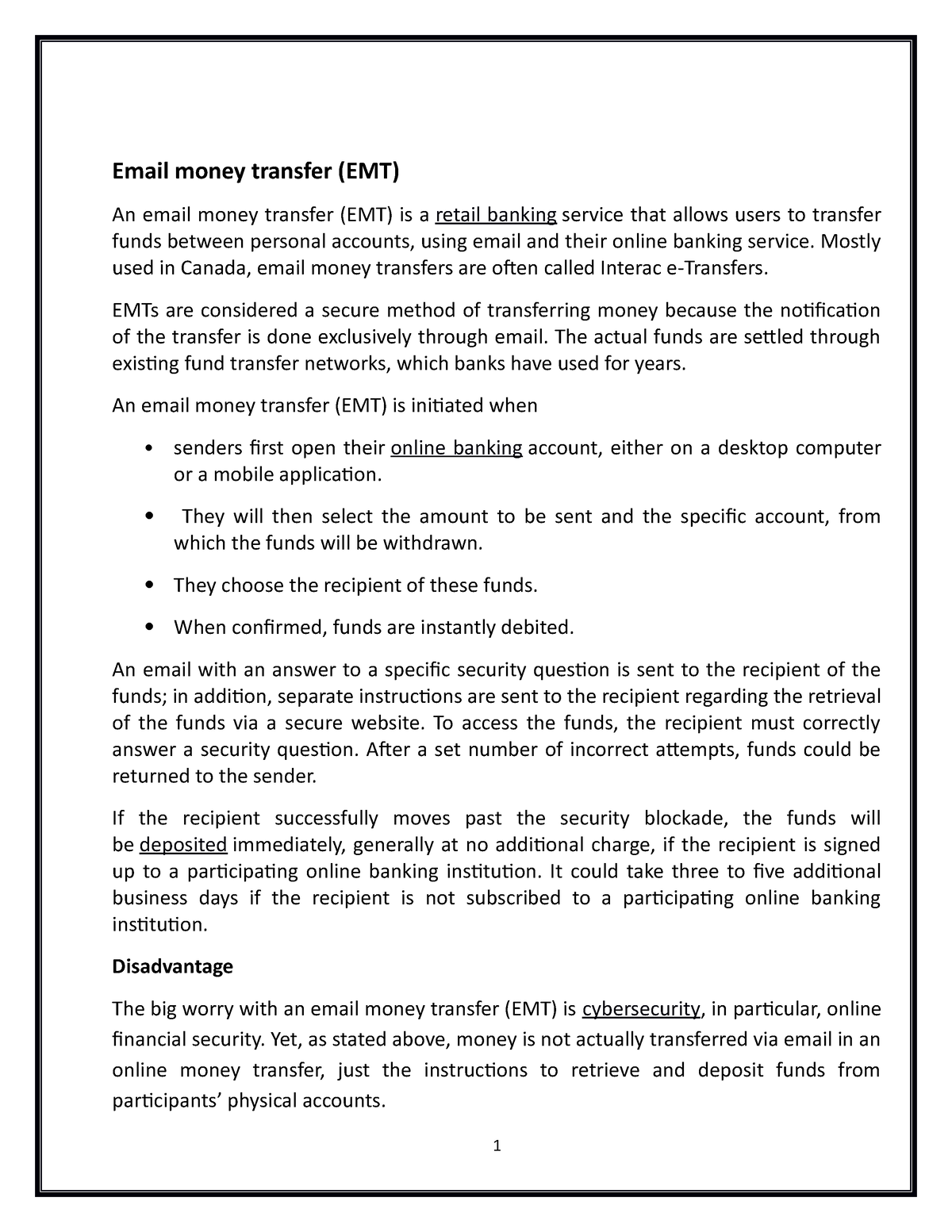 What Is Emt Money Transfer