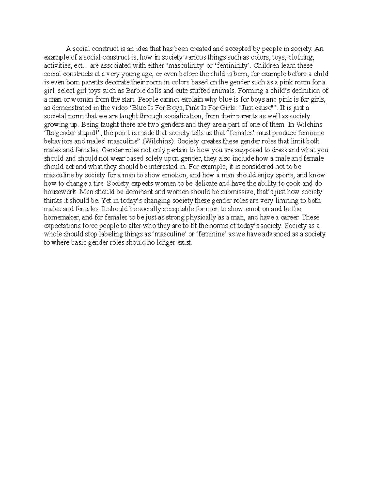 Module 4 ws - what is a social construct - A social construct is an ...