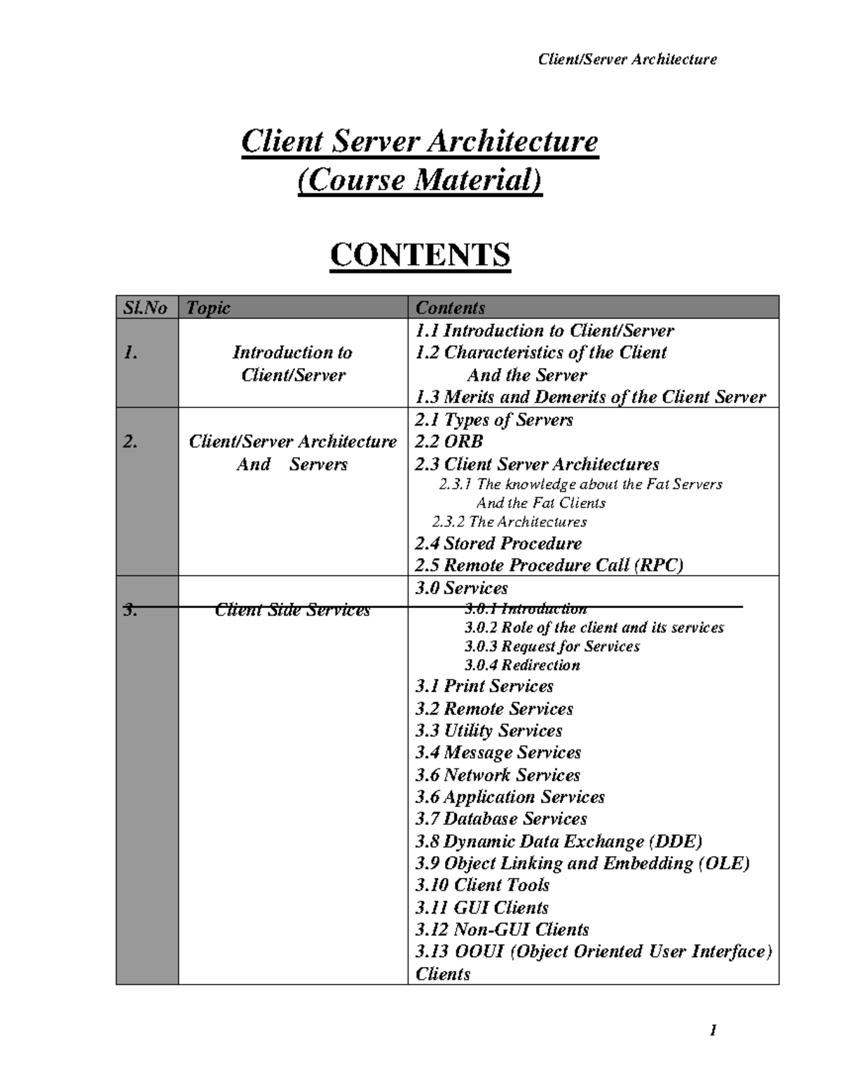Client server archtiecture - Client Server Architecture (Course ...