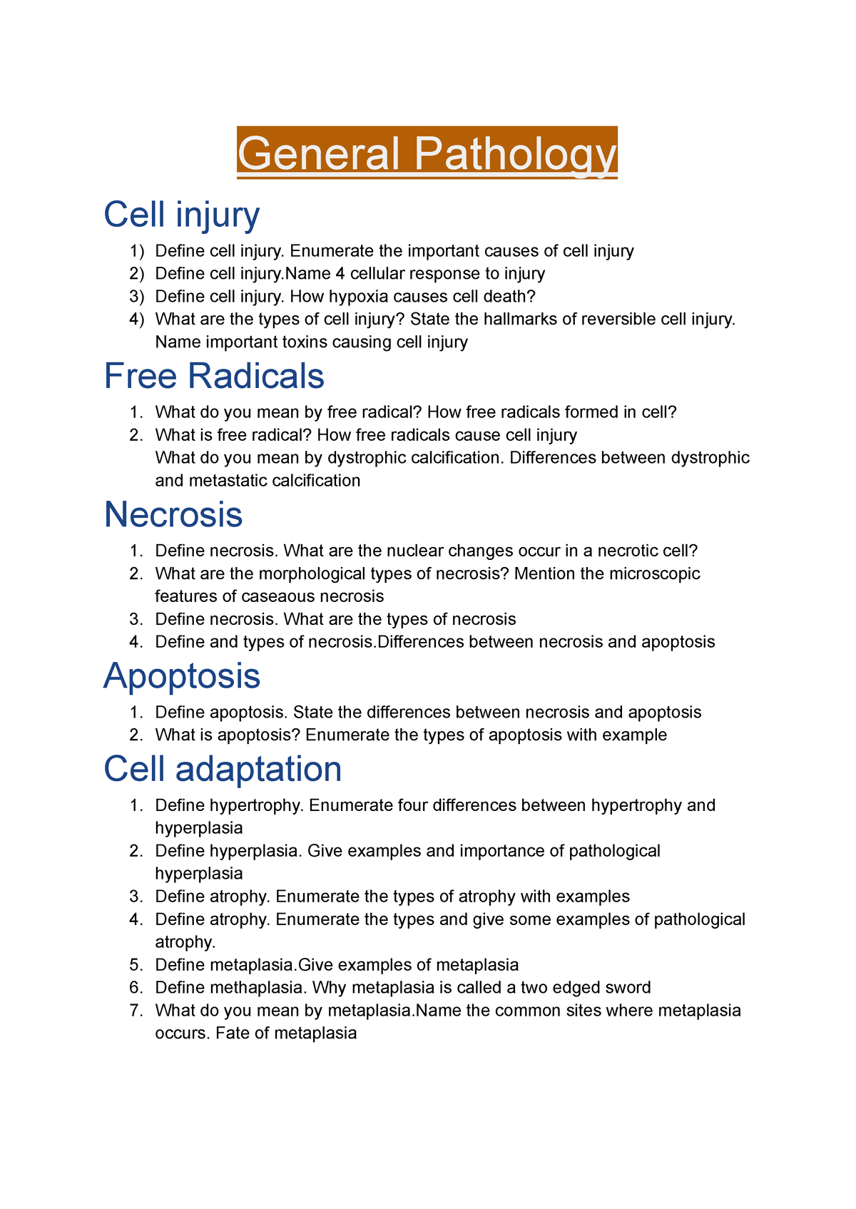 08 21 27 11 01 2024 Pathology Viva cards - General Pathology Cell ...