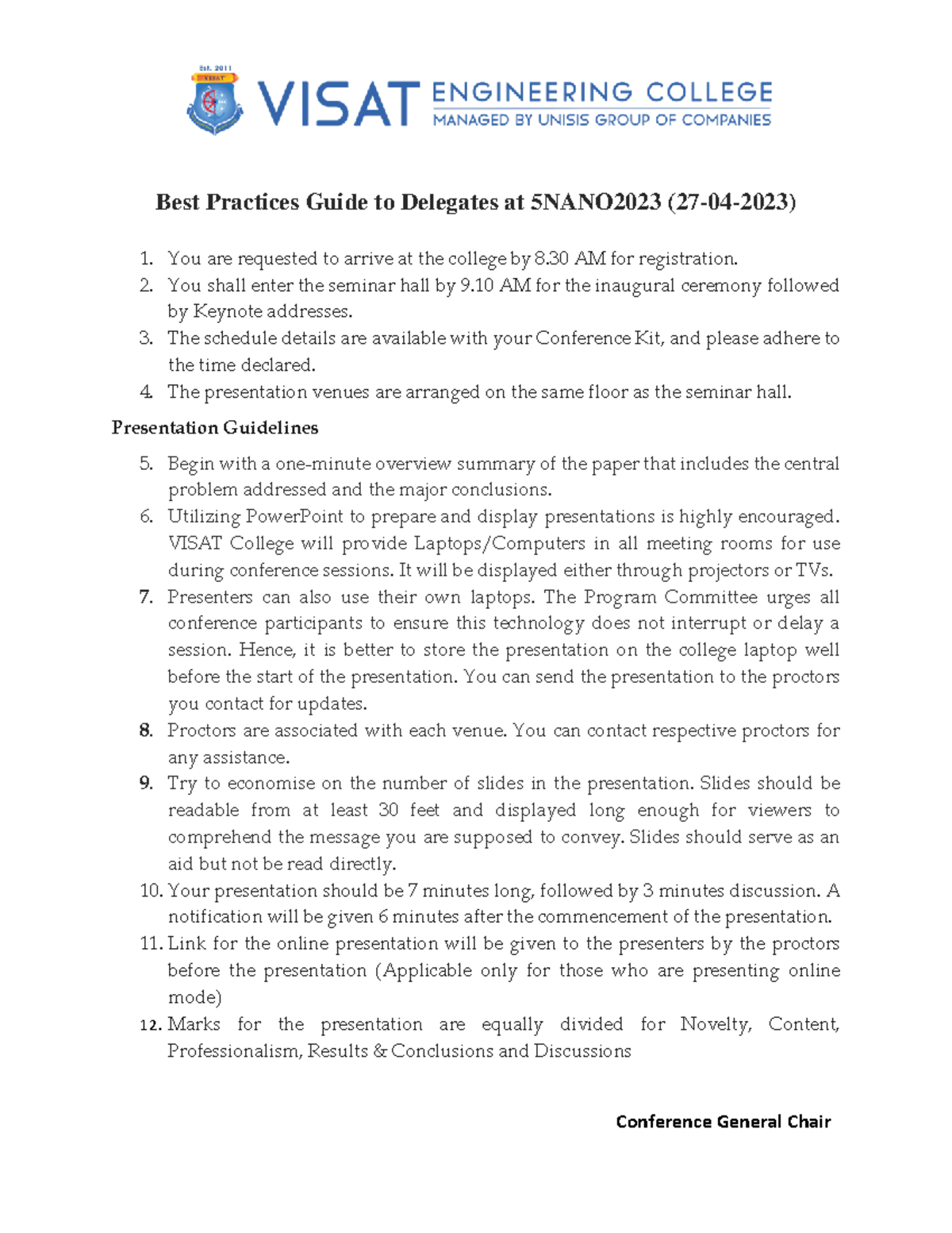 Guidelines To Presenters Best Practices Guide To Delegates At