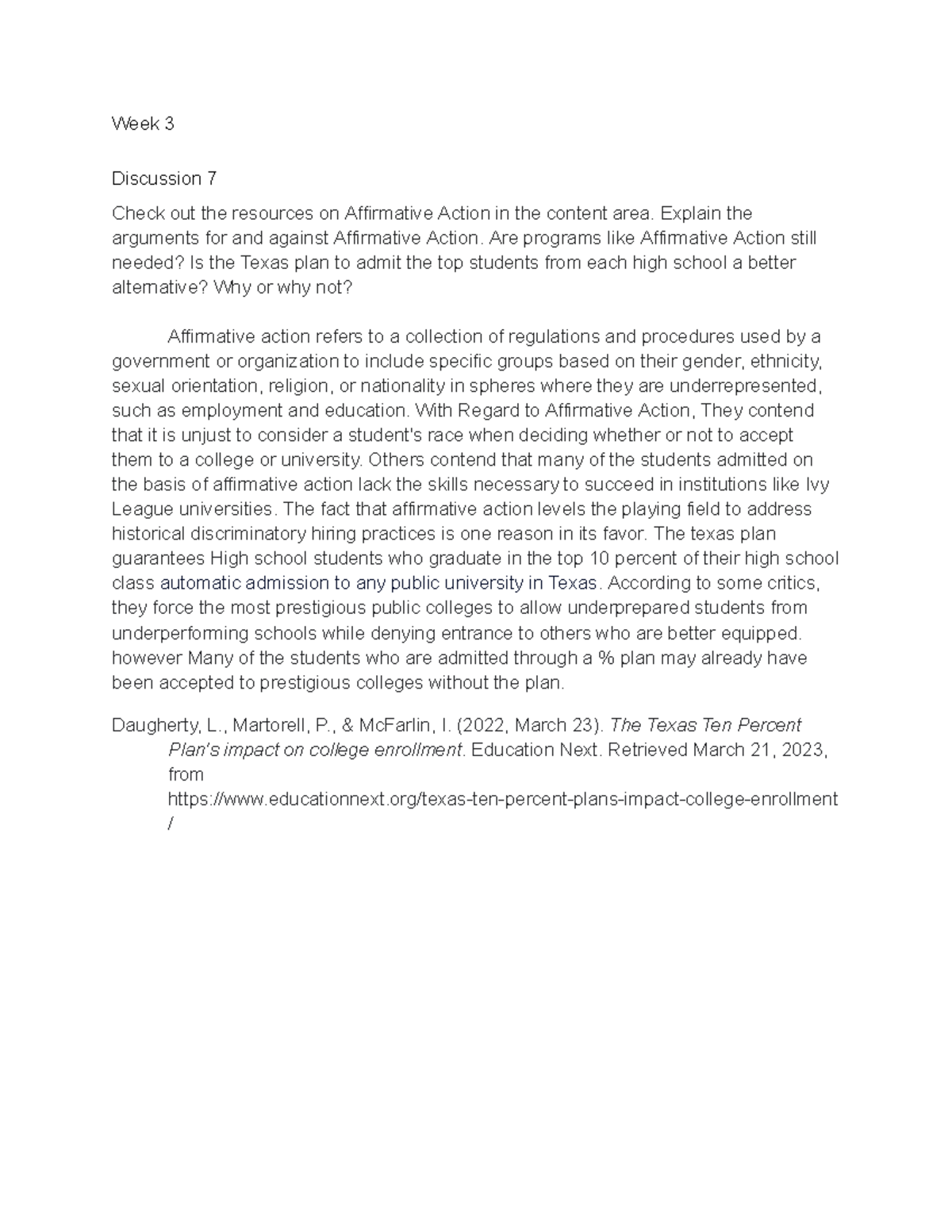 POSC 111 Dis 7 - Google Docs - Week 3 Discussion 7 Check out the ...