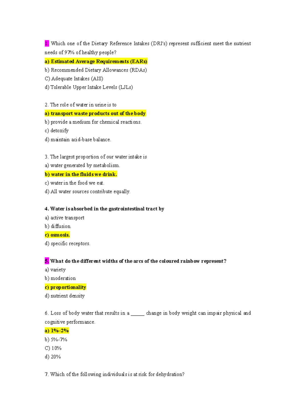 Final 4 December 2017, questions and answers - Which one of the Dietary ...