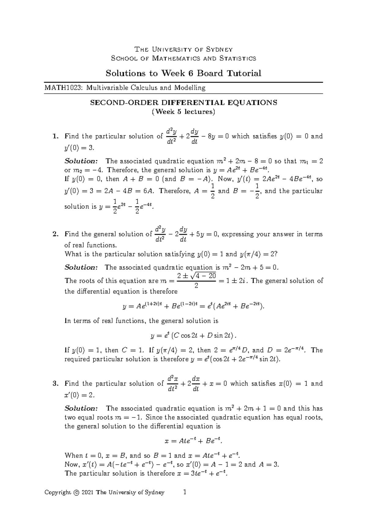 Tutorial Week 06-Solutions - The University of Sydney School of ...