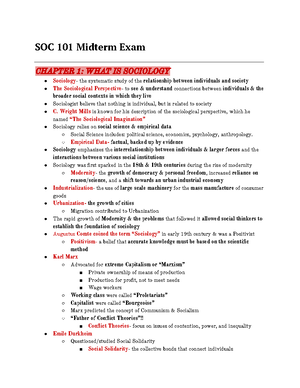 Soc 101 Castro Lecture 7 Notes Final - Lecture 7: Pluralist vs the ...