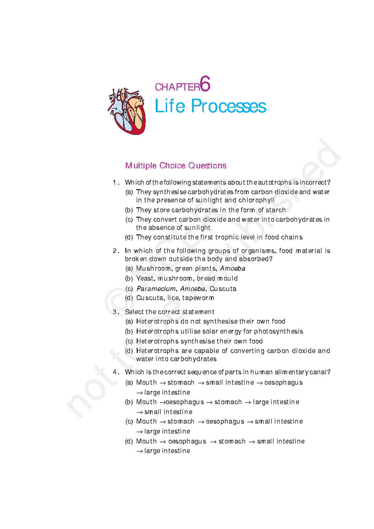 Life process 1 - Important topic so read it - Multiple Choice Q ...