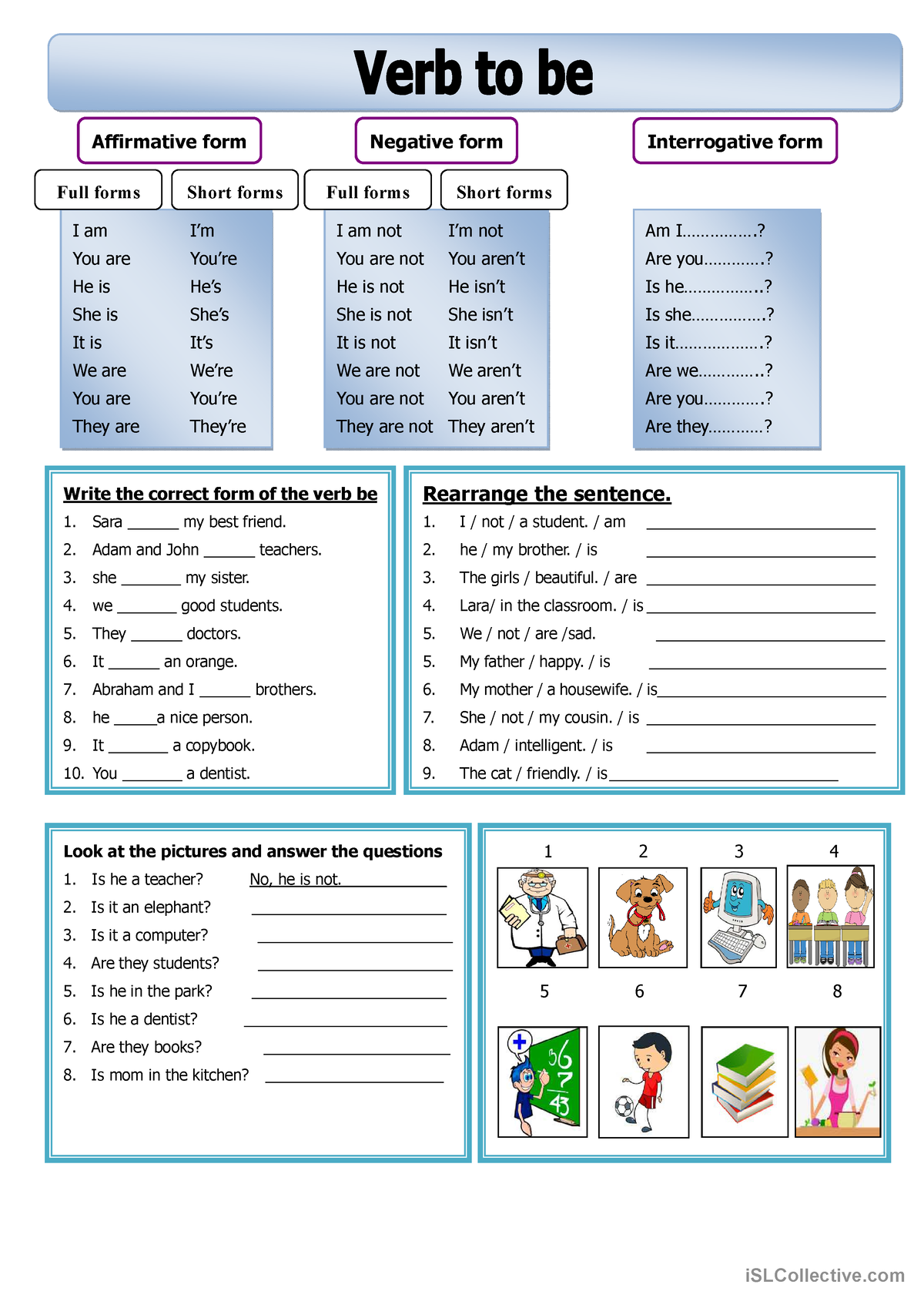 Verb Be - worsheet - Studocu