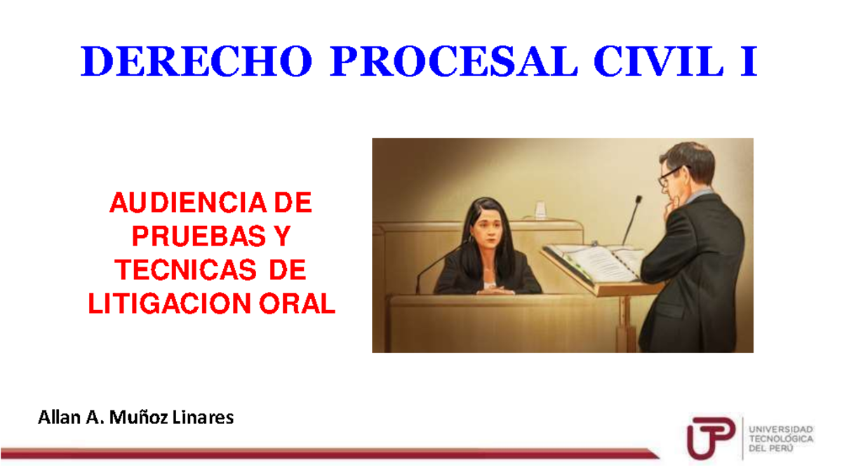 P Civil I - Semana 09 - Sesion 02 - AUDIENCIA DE PRUEBAS Y TECNICAS DE