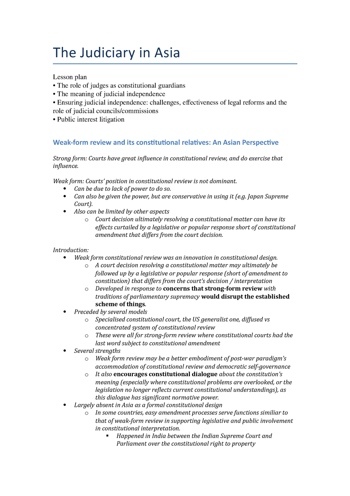 the-judiciary-in-asia-summary-of-essential-readings-class-content