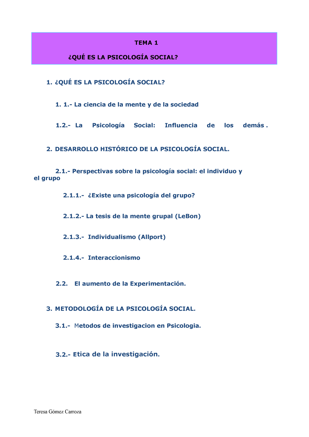 Tema 1 Introduccion A La Psicología Social Tema 1 ¿quÉ Es La PsicologÍa Social 1 ¿quÉ Es 3608