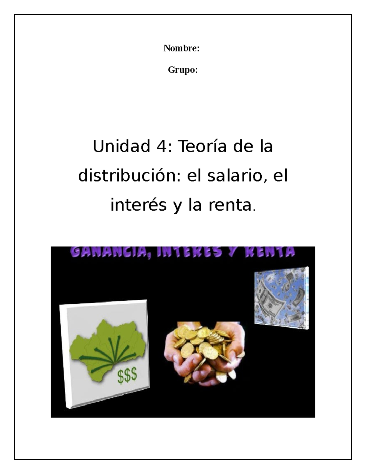 Unidad 4 Teoría De La Distribución Fundamentos - Nombre: Grupo: Unidad ...