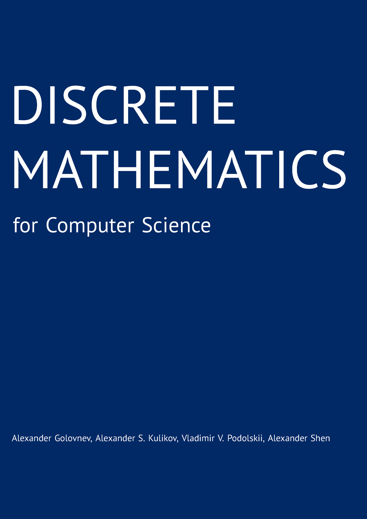 Discrete mathematics. Discrete Mathematics book.