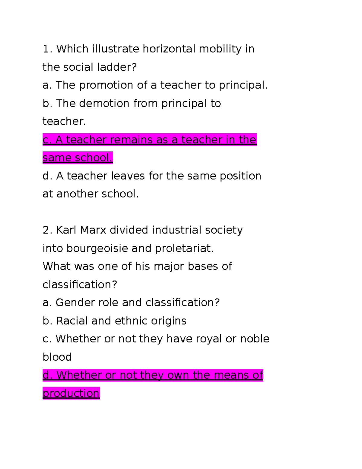 Assignment2 Assignment2 Which illustrate horizontal mobility in