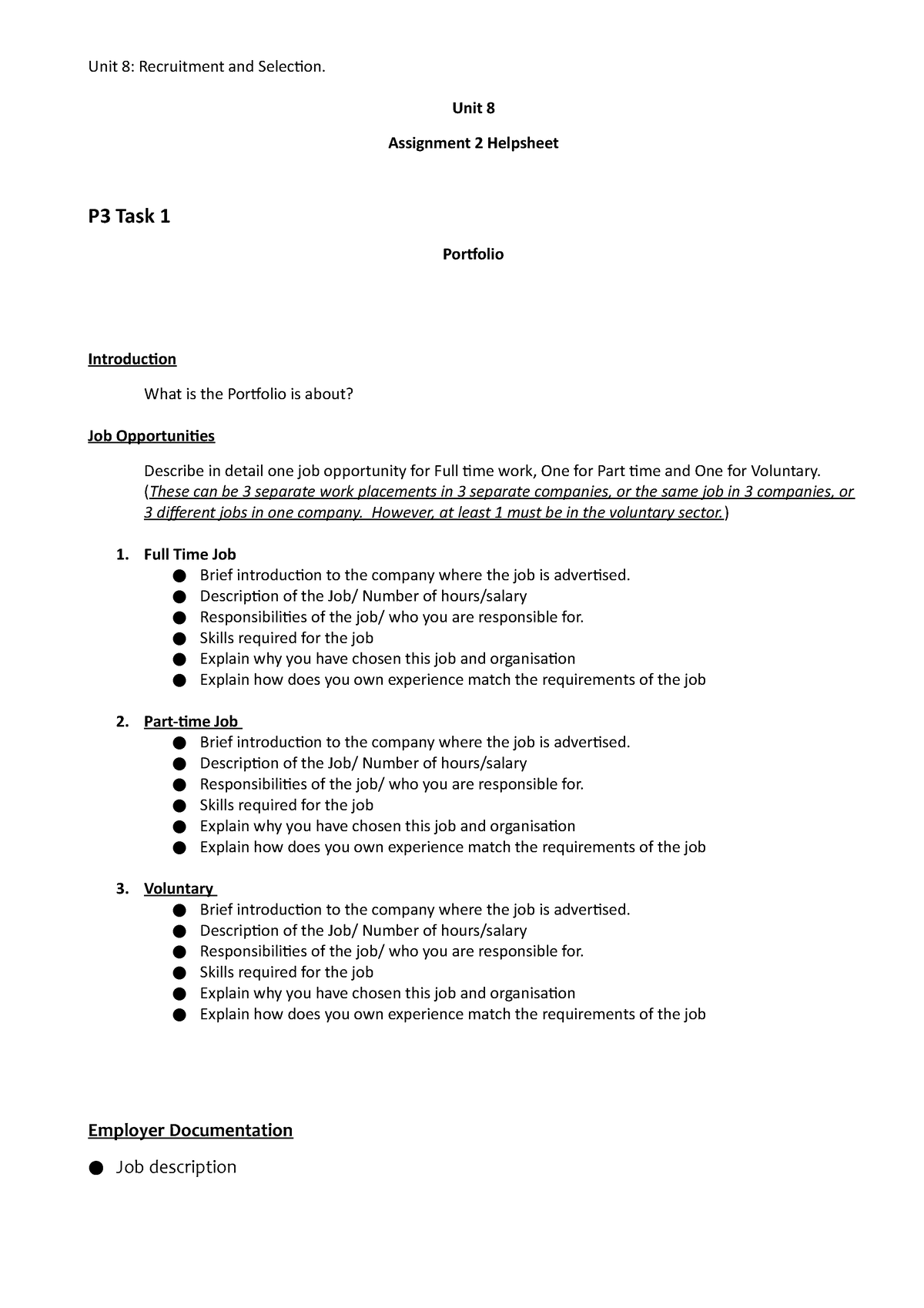 Unit 8 Btec Business Level 3 Assignment 2 Helpsheet Unit 8 Assignment 