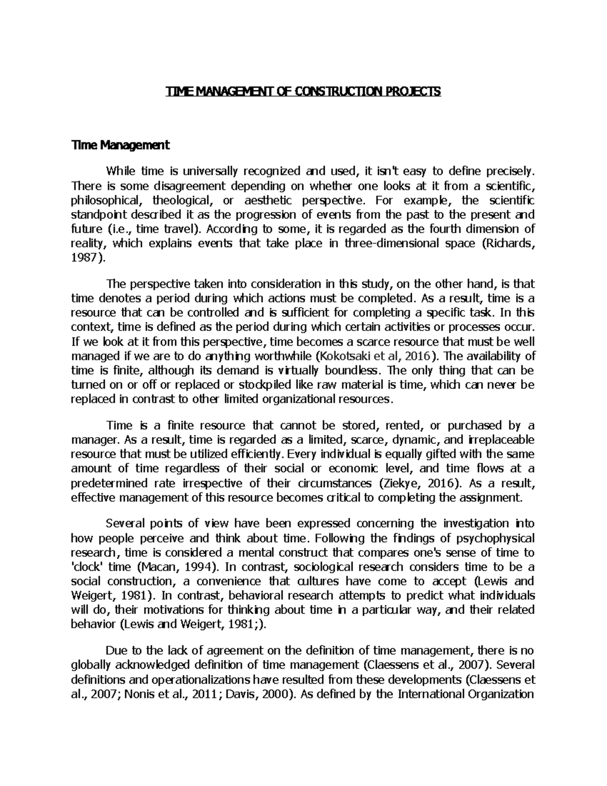 Journal Synthesis - Academic Requirement - TIME MANAGEMENT OF ...
