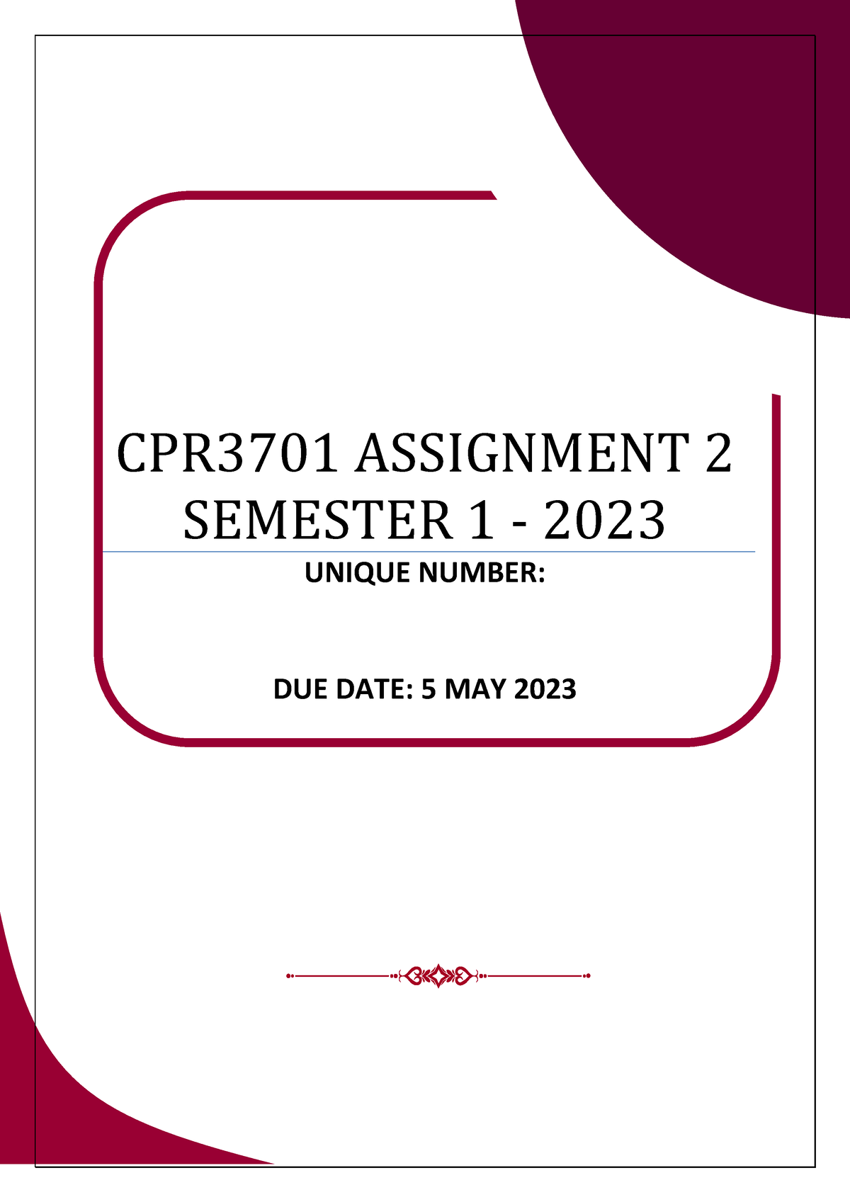 CPR3701-MCQS - Mcq Practice Questions - CPR3701 ASSIGNMENT 2 SEMESTER 1 ...