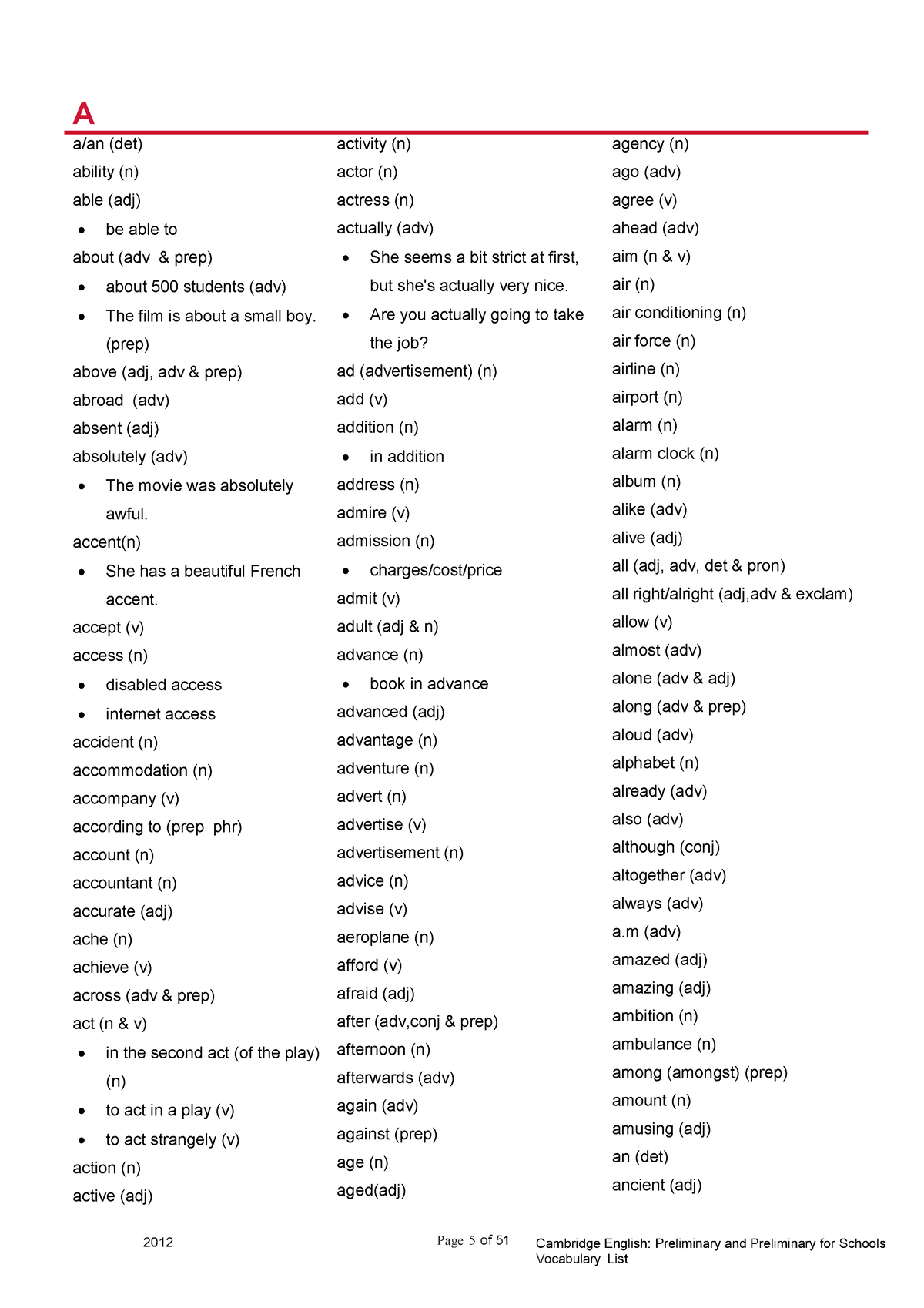 B1 Examen Pet Vocabulario Removed - Page 5 Of 51 Cambridge English ...