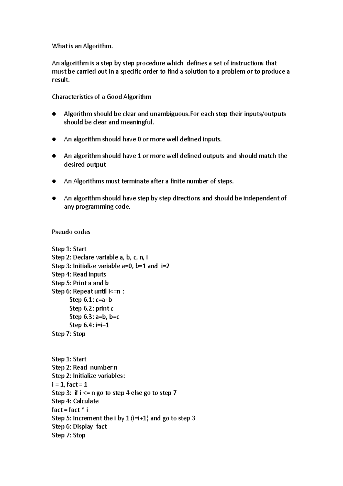 What is an Algorithm - programing - What is an Algorithm. An algorithm ...