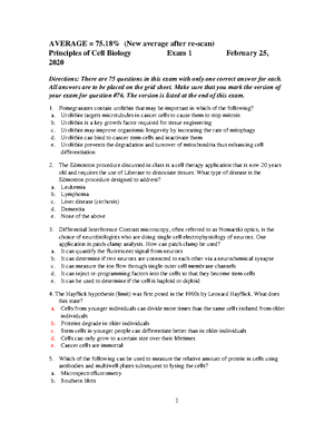 Bio 311 Section 1 Lecture Notes - Principles of Cell Biology - Section ...