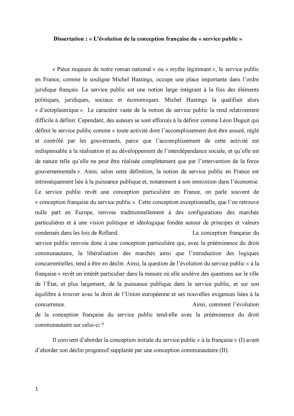 crise du service public dissertation