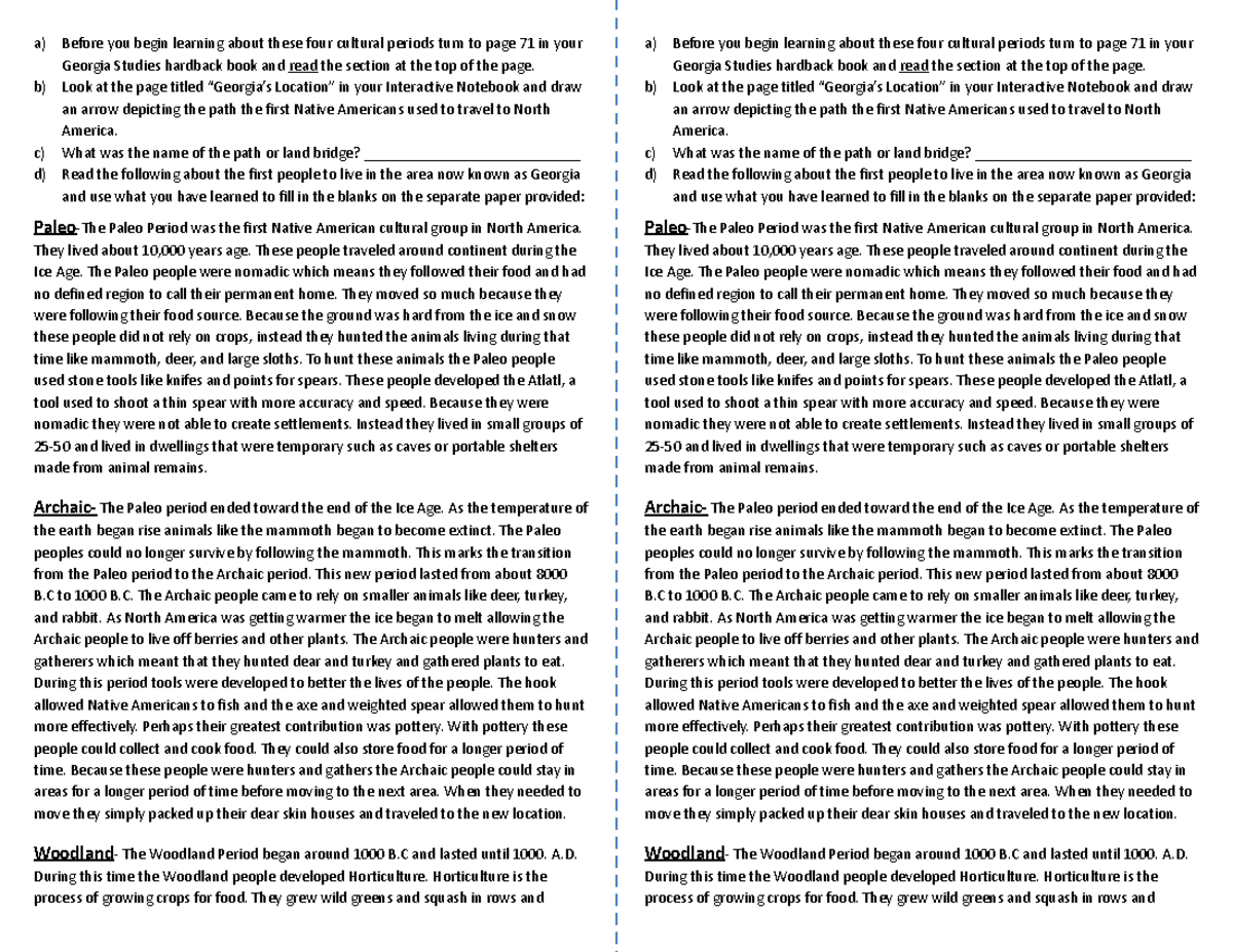 Unit 2 Pre-Colonial Interactive Notebook - a) Before you begin learning ...