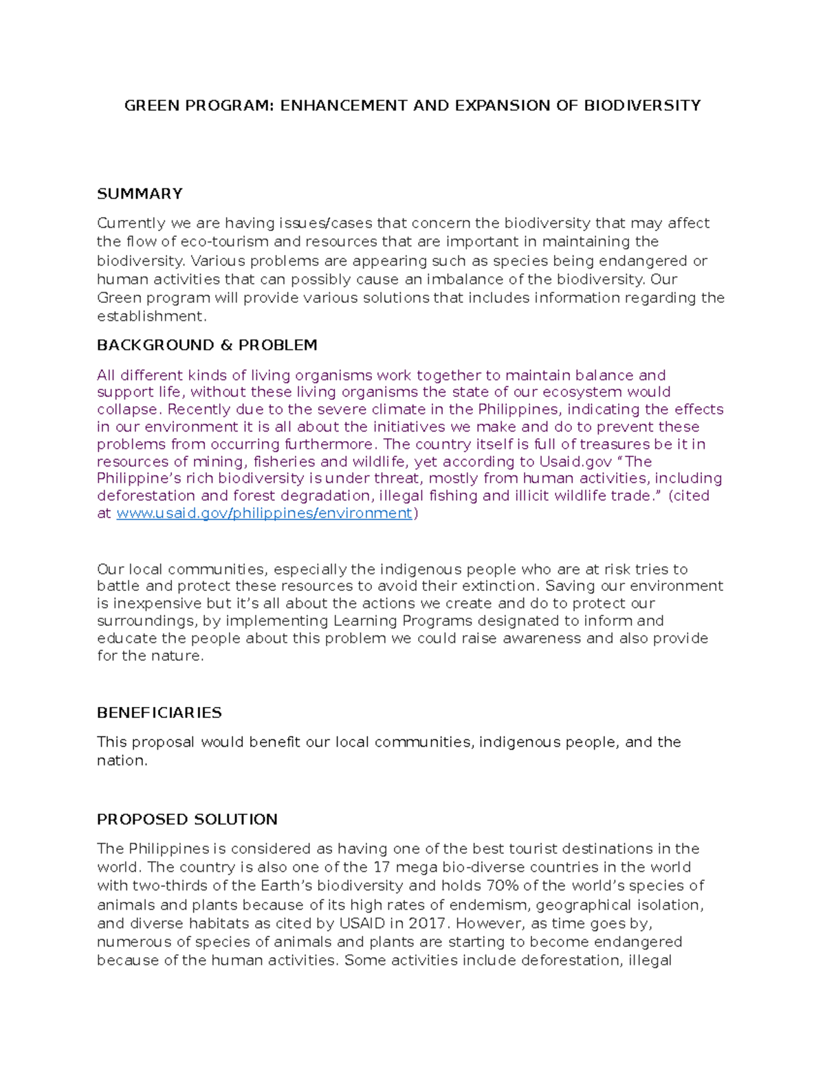 Green Program(Action Research) - GREEN PROGRAM: ENHANCEMENT AND ...