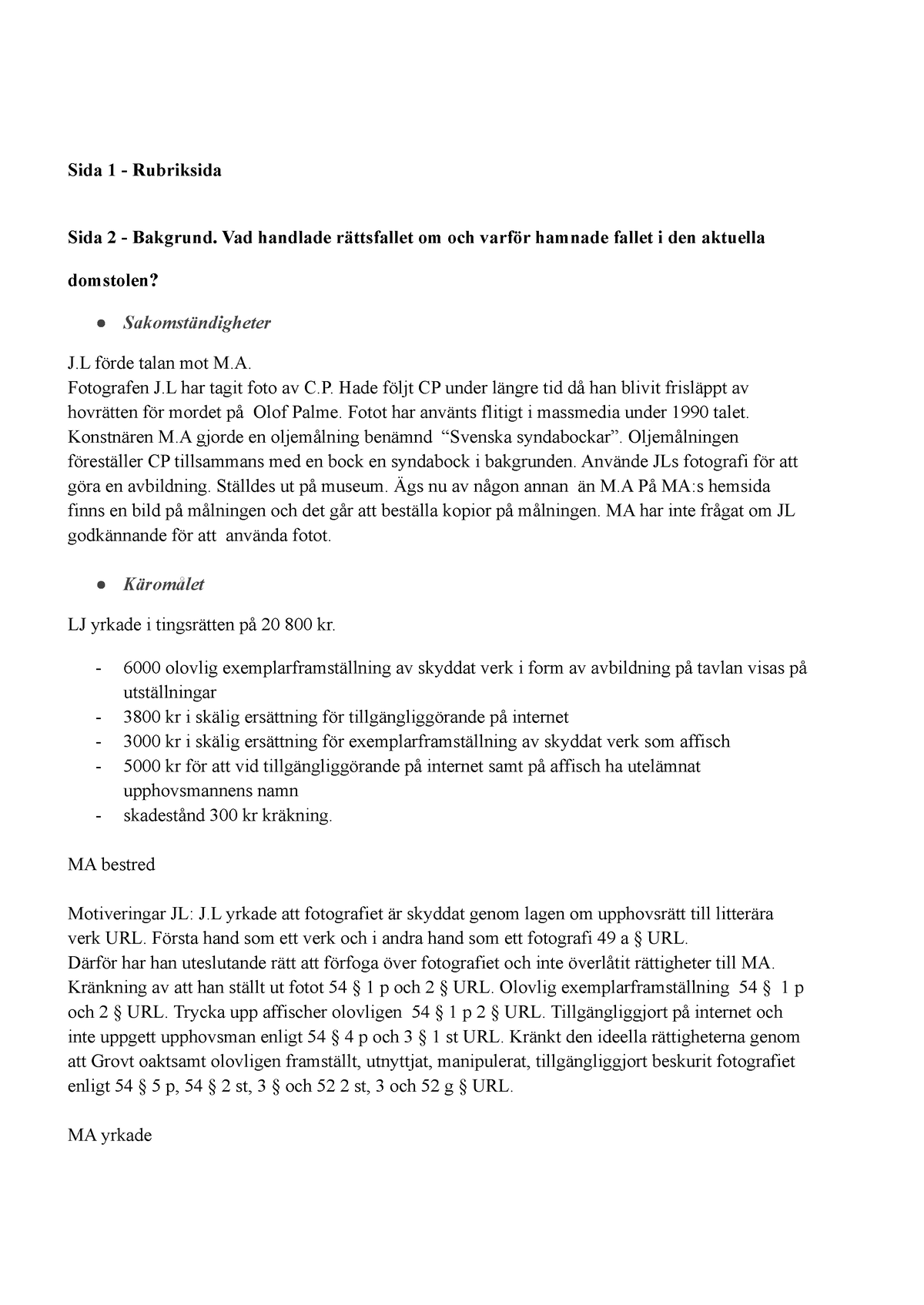 Sem 1 Upphovsrätt - Seminarium 1 Upphovsrätt - Cb - Sida 1 - Rubriksida ...