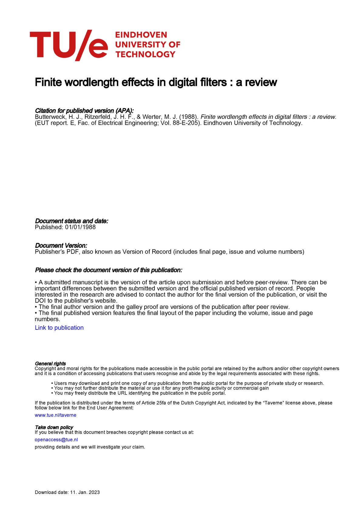 Finite WORD Length Effects IN Digital Filters Finite 