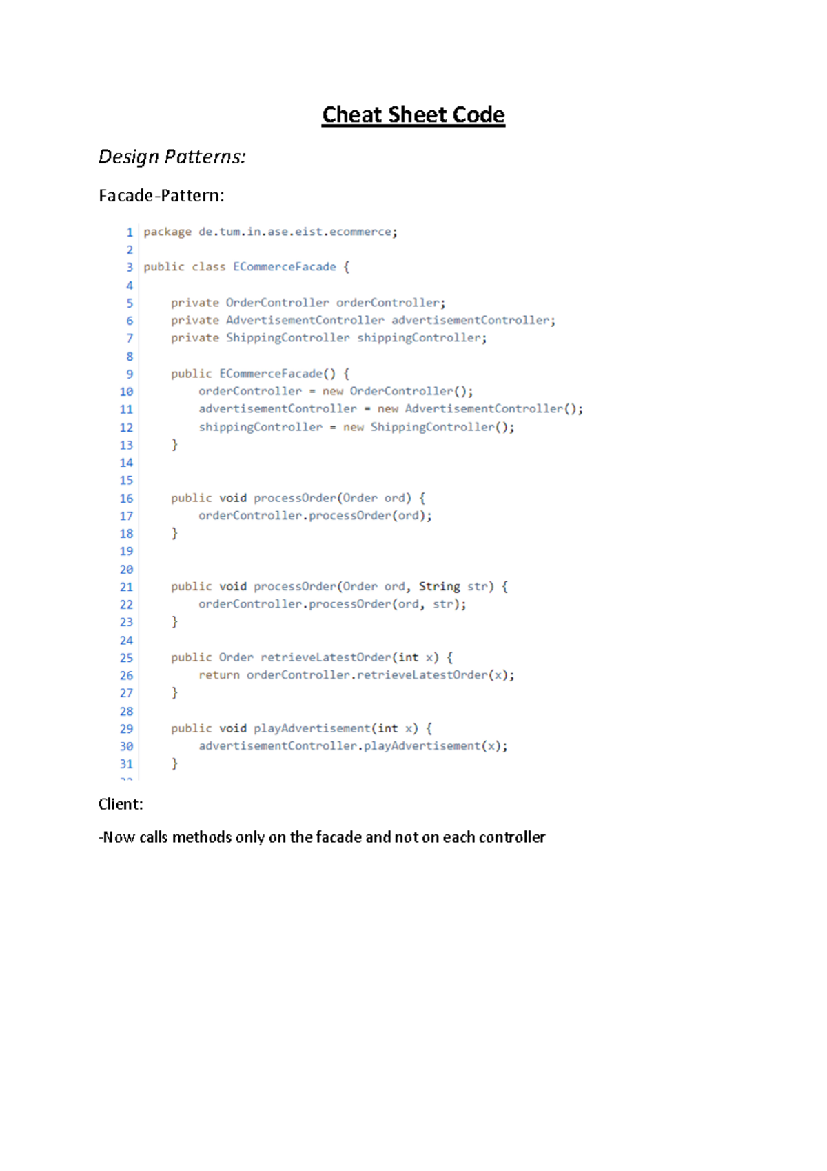 EIST Cheat Sheet (Code Examples) - Cheat Sheet Code Design Patterns ...