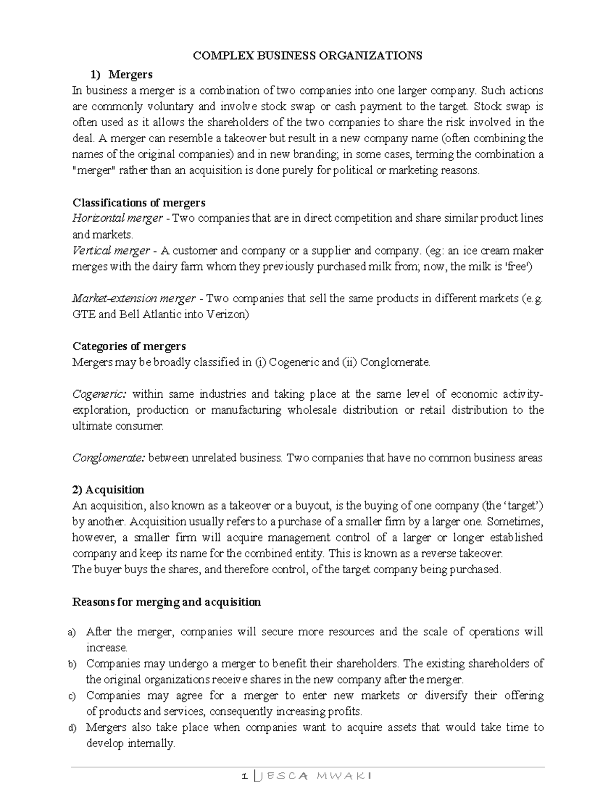 Complex Organizations-1 - COMPLEX BUSINESS - Studocu