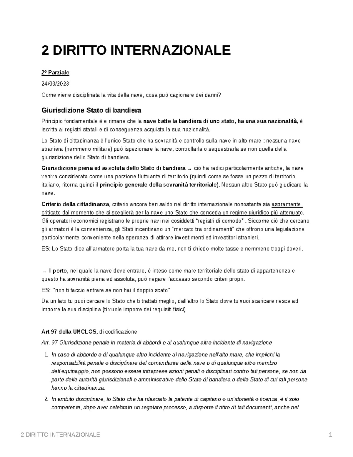 Diritto Internazionale Completo 2O23 2 DIRITTO INTERNAZIONALE 2º