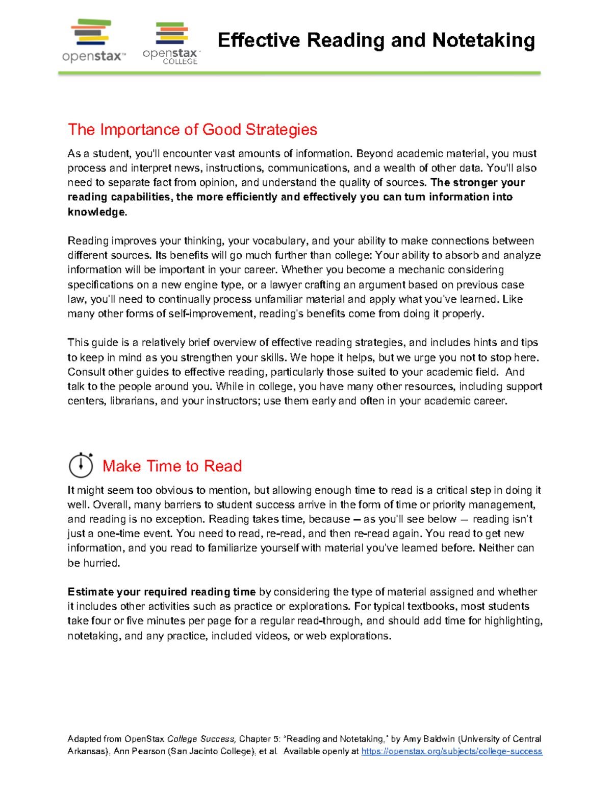 Note taking guide - How to take notes - Effective Reading and ...