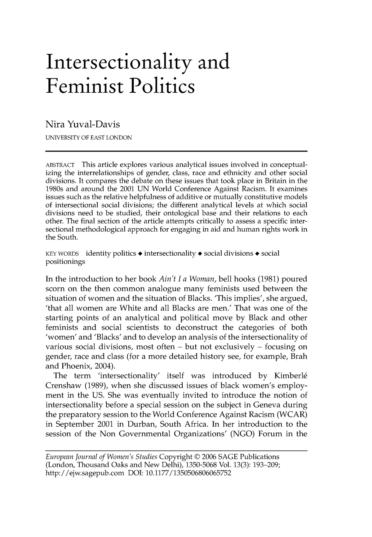 Intersectionality+and+Feminist+Politics - Intersectionality And ...