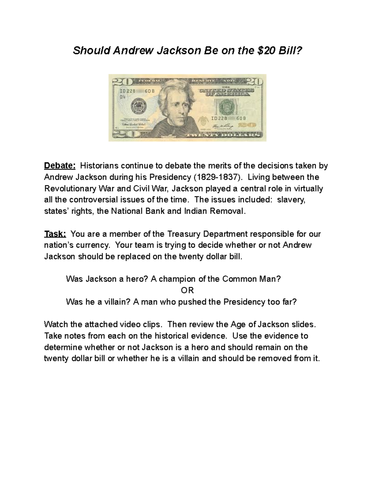 Sean Case Should Andrew Jackson Be on the 20 Bill Should Andrew