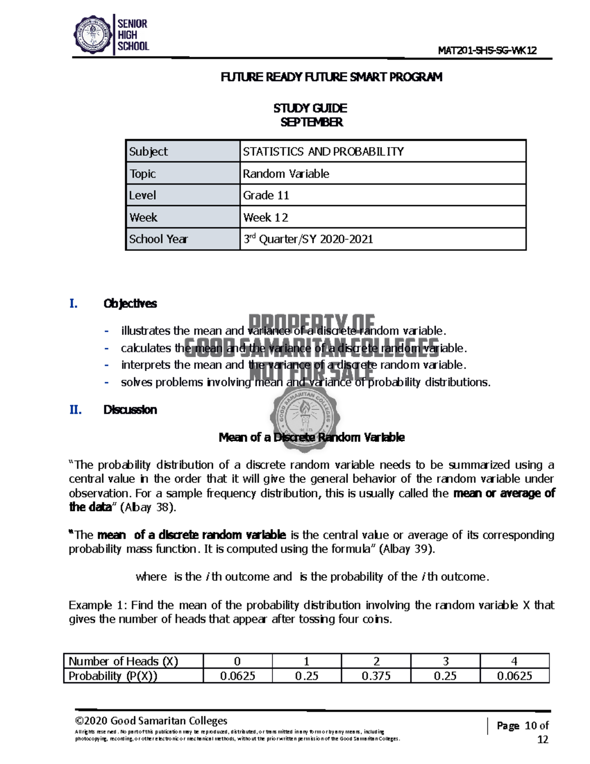 Checked-SHS-MAT201- Study- Guides-WK12 - Page 10 of FUTURE READY FUTURE ...
