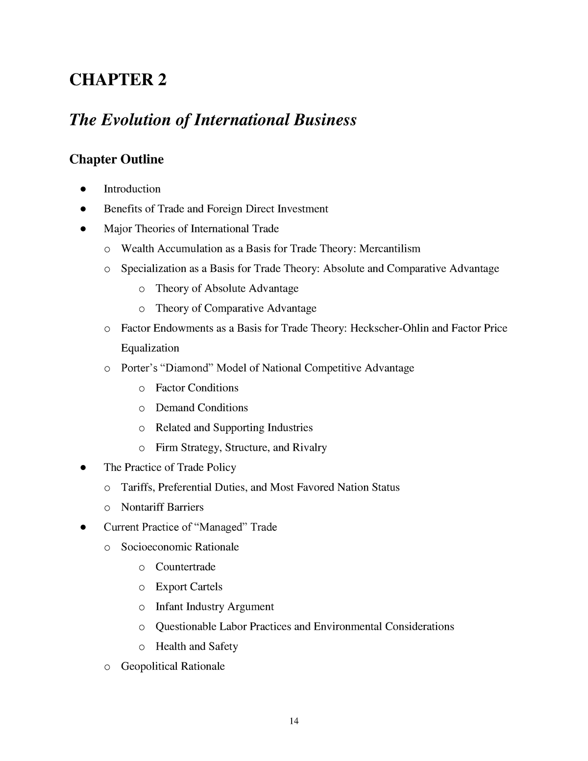 Chapter 2 - CHAPTER 2 The Evolution Of International Business Chapter ...