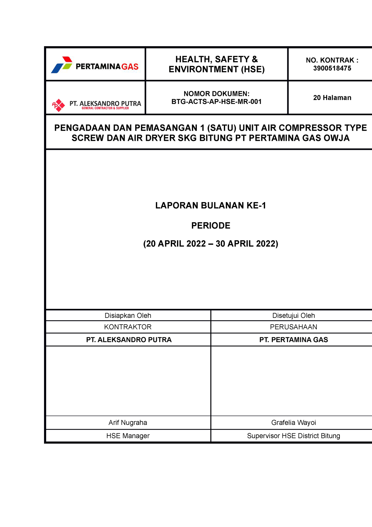 master-hse-monthly-report-april-health-safety-environtment-hse