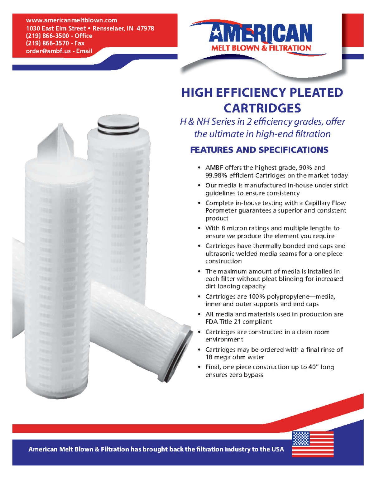 High Efficiency Pleated - HIGH EFFICIENCY PLEATED CARTRIDGES H & NH ...