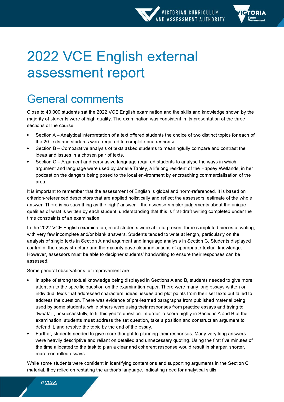 vcaa english essays