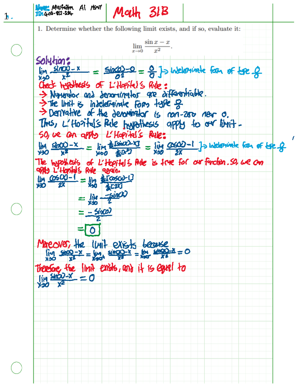 Math 31B - Homework 8 - Professor Andrews - MATH 31B - ϭ Ϯ κ - Studocu