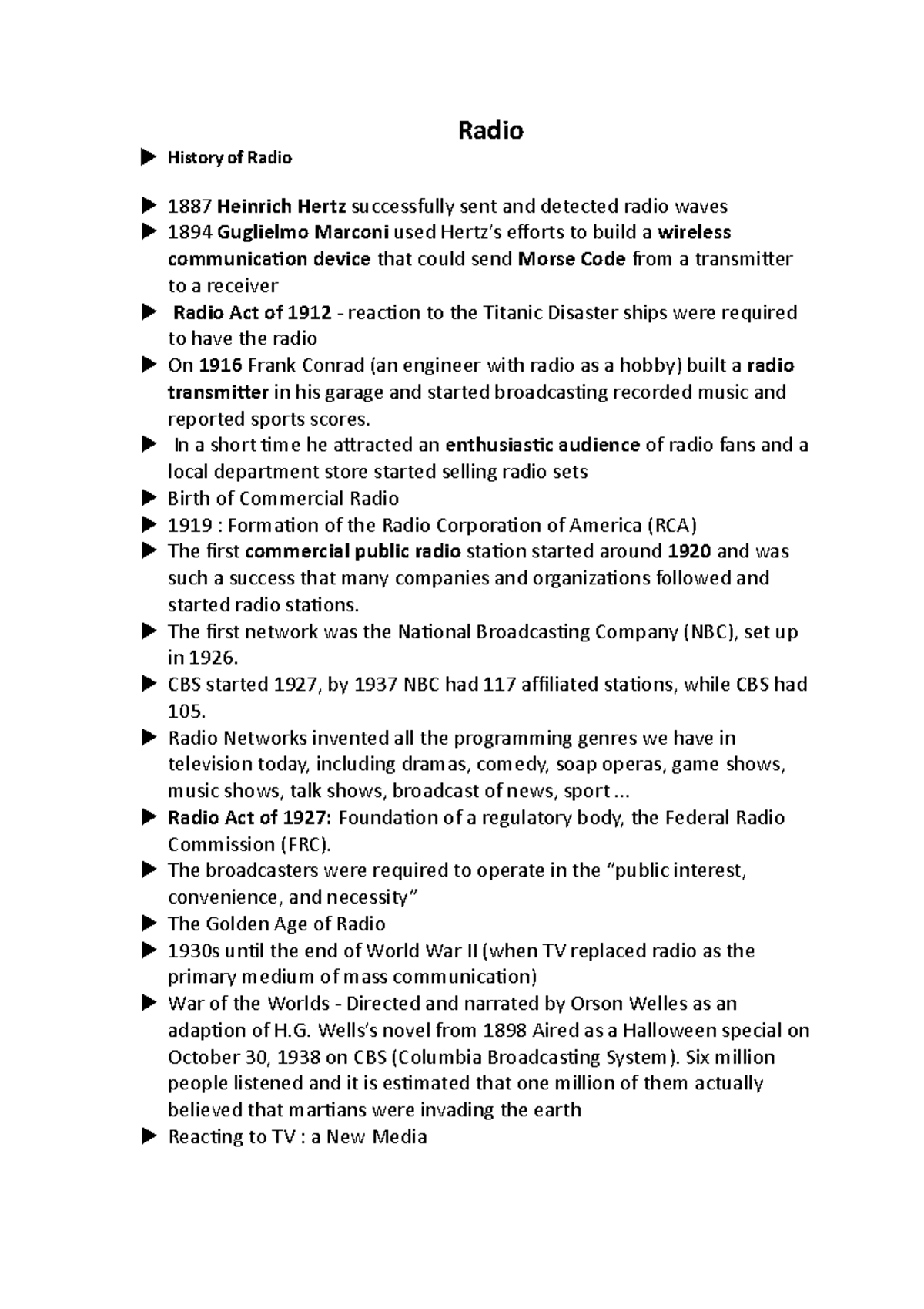 UNIT 9-10 Radio - Notes taken from the powerpoints uploaded to Aula ...
