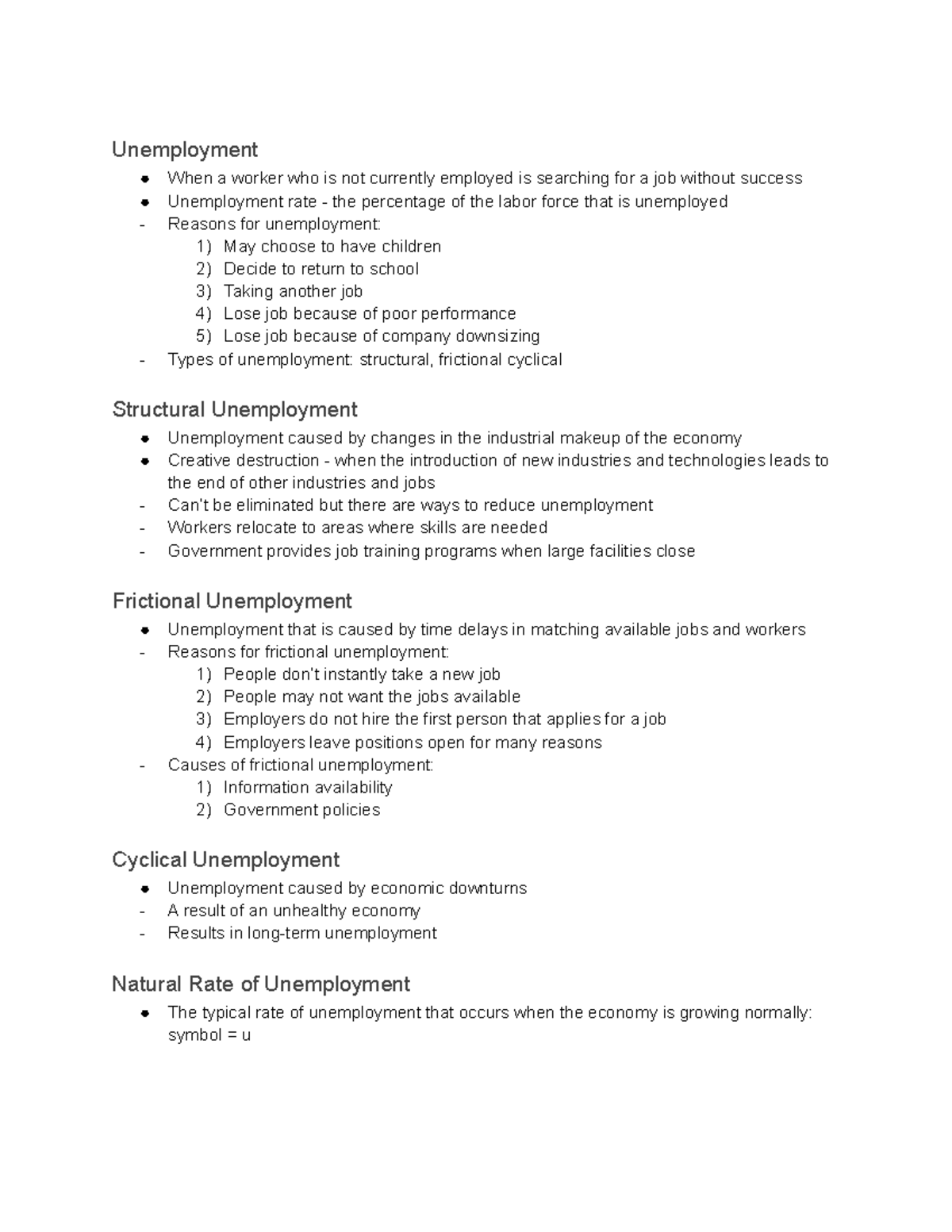 Chapter 11 Unemployment Unemployment When a worker who is not
