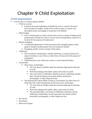 Chapter 9 Child Exploitation Family Violence Shsu Studocu