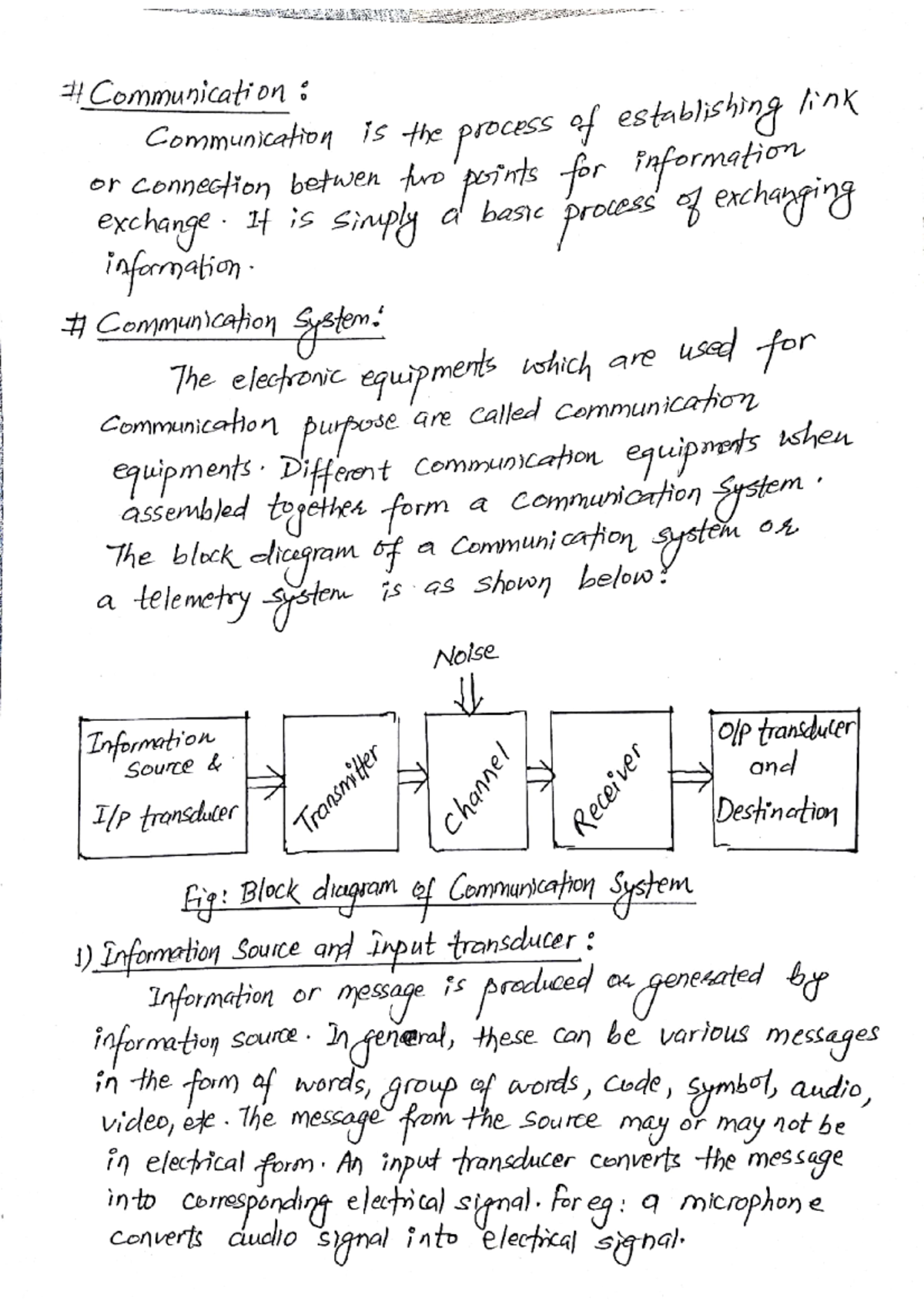 Block doagram of communication system - Civil Engineering - Studocu