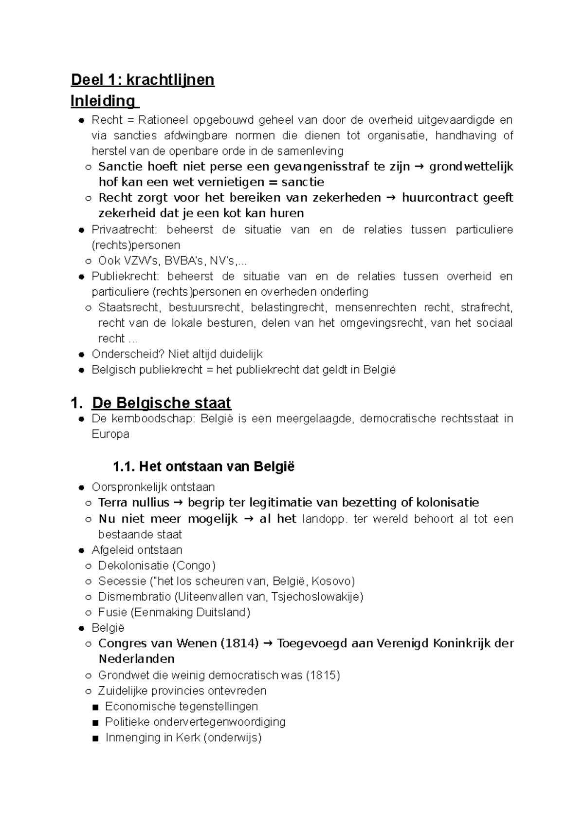 Deel 1 Krachtlijnen - Samenvatting Obv De Ppt En Cursus - Belgisch ...