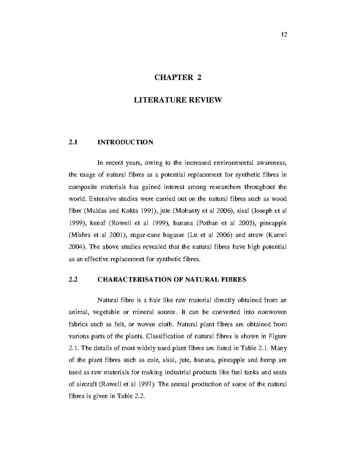07 chapter 2 - Roooss - CHAPTER 2 LITERATURE REVIEW 2 INTRODUCTION In ...