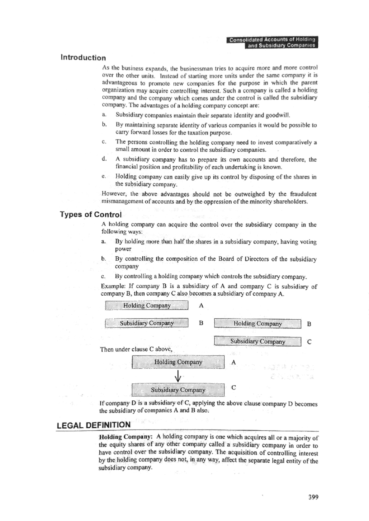 Consolidated Accounts of Holding and Subsidiary Companies Financial